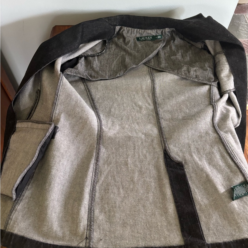 Classic Ralph Lauren Dark Wash Denim Blazer – Size 10 - Picture 7 of 9
